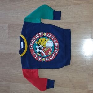 Vtg Wee Works All Sport Superstar Colorblock Sweatshirt Top Kid's Size 2T